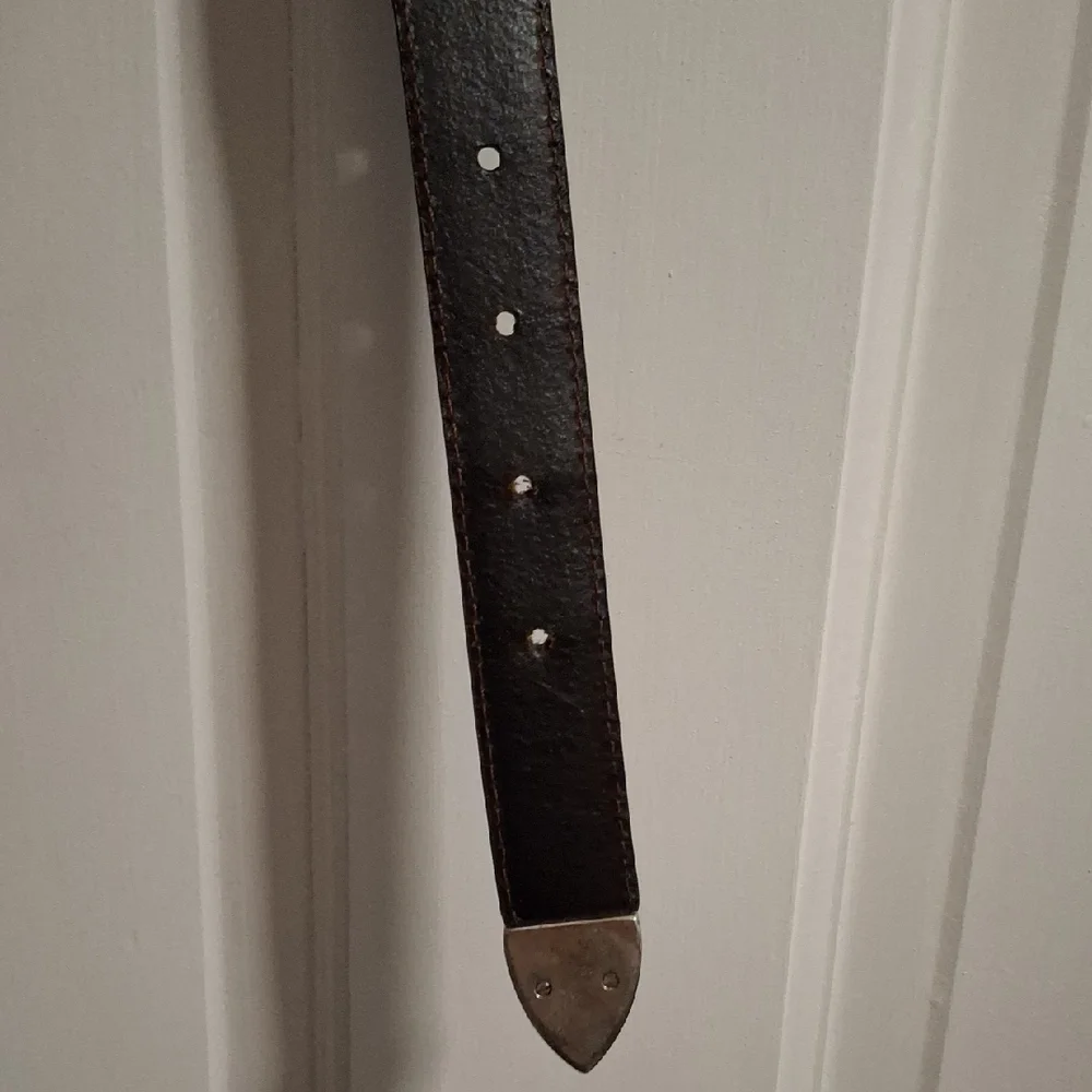 Fossil Dark Brown Leather Belt with Logo
